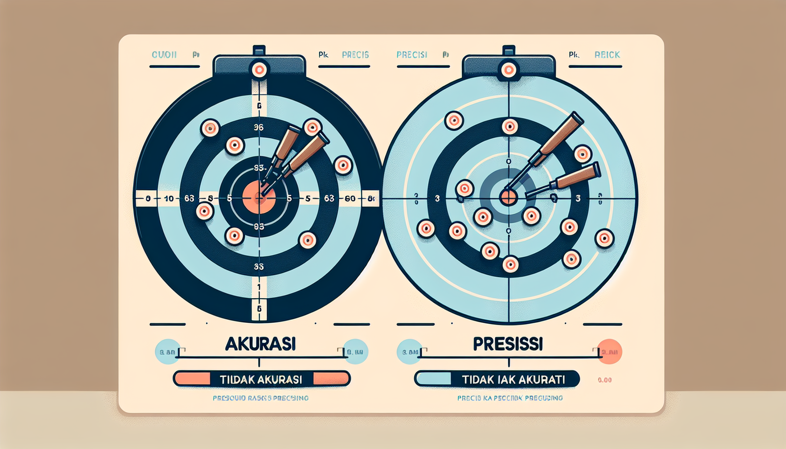 Memahami Akurasi vs. Presisi Anemometer Infografik yang membandingkan akurasi dan presisi menggunakan target tembak.