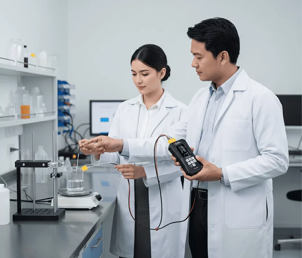 4-Channel Temperature Data Logger PCE-T 394 pencatat data suhu empat saluran presisi tinggi untuk laboratorium, industri, dan aplikasi profesional