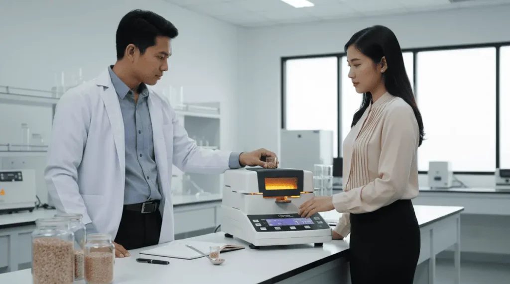 Absolute Moisture Meter PCE-MA 100 alat pengukur kadar air presisi tinggi untuk laboratorium dan industri