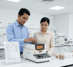 Absolute Moisture Meter PCE-MA 110-ICA dengan sertifikat kalibrasi ISO untuk pengukuran kadar air presisi tinggi