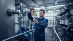 technician testing water turbidity