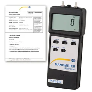 Differential Pressure HVAC Meter PCE-917-ICA Incl. ISO Calibration Certificate