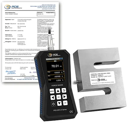 Force Gauge / Digital Force Gauge PCE-DFG 100K X-ICA incl. ISO-Calibration Certificate