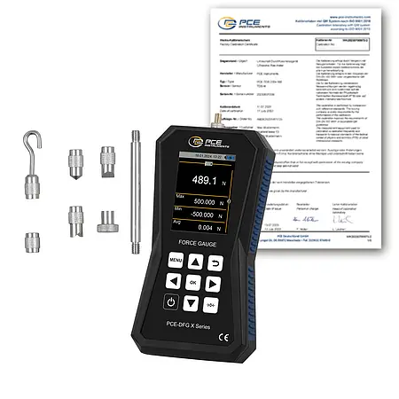 Tension Dynamometer / Tension Load Cell PCE-DFG 500 X-ICA incl. ISO-Calibration Certificate