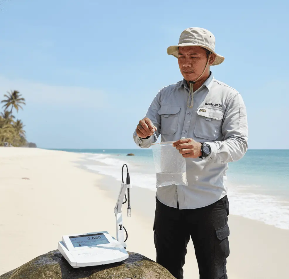 Bante A151-DH TDS Meter – alat laboratorium untuk mengukur total dissolved solids, konduktivitas, salinitas, dan resistivitas air dengan presisi.