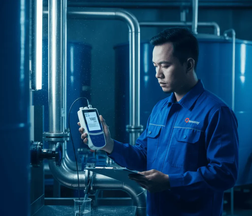 Bante320-UK Portable pH/Ion Meter – alat ukur pH dan konsentrasi ion portabel untuk pengujian air laboratorium dan lapangan.