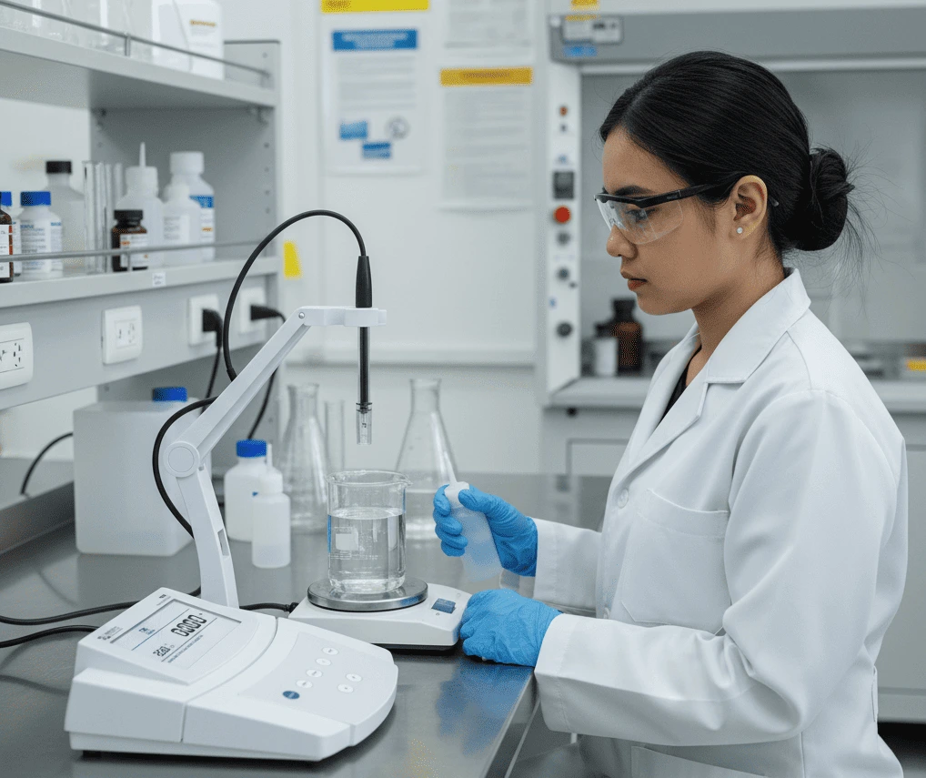 Bante510-DL Benchtop Conductivity/TDS Meter – alat meja untuk ukur konduktivitas dan TDS akurat dengan ATC di laboratorium.