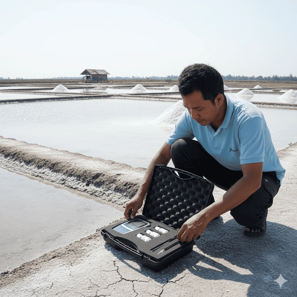 Bante520-DH Portable Conductivity Meter – alat ukur konduktivitas portabel akurat dengan ATC untuk pengujian kualitas air di lapangan dan laboratorium.