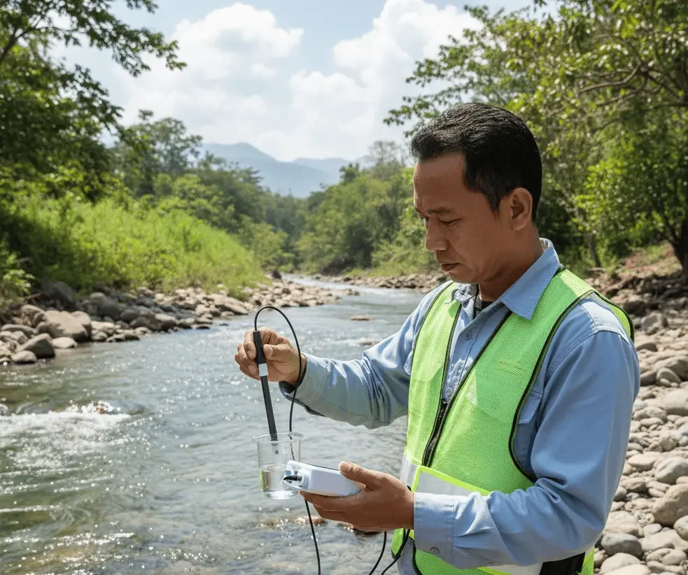 Bante540-DH Portable Conductivity Meter – alat ukur konduktivitas portabel dengan akurasi tinggi untuk laboratorium, industri, dan lapangan.