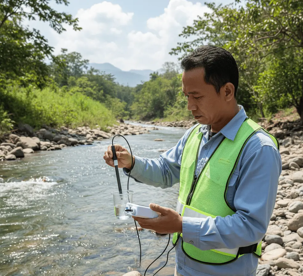 Bante540-DH Portable Conductivity Meter – alat ukur konduktivitas portabel dengan akurasi tinggi untuk laboratorium, industri, dan lapangan.