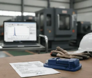 PCE-VD 3-ICA accelerometer – sensor percepatan bersertifikat kalibrasi ISO untuk monitoring getaran mesin industri.