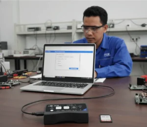 PCE-VDL 16I accelerometer – sensor percepatan/getaran presisi untuk monitoring kondisi mesin industri.