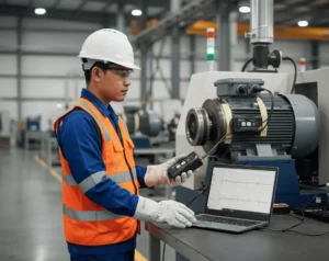 PCE-VDL 24I 3-axis accelerometer data logger – perekam getaran presisi untuk monitoring kondisi mesin industri.