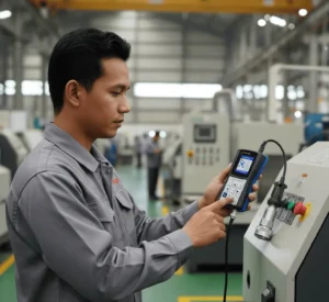 PCE-VM 20-ICA accelerometer bersertifikat ISO – sensor percepatan/getaran presisi untuk monitoring kondisi mesin industri.