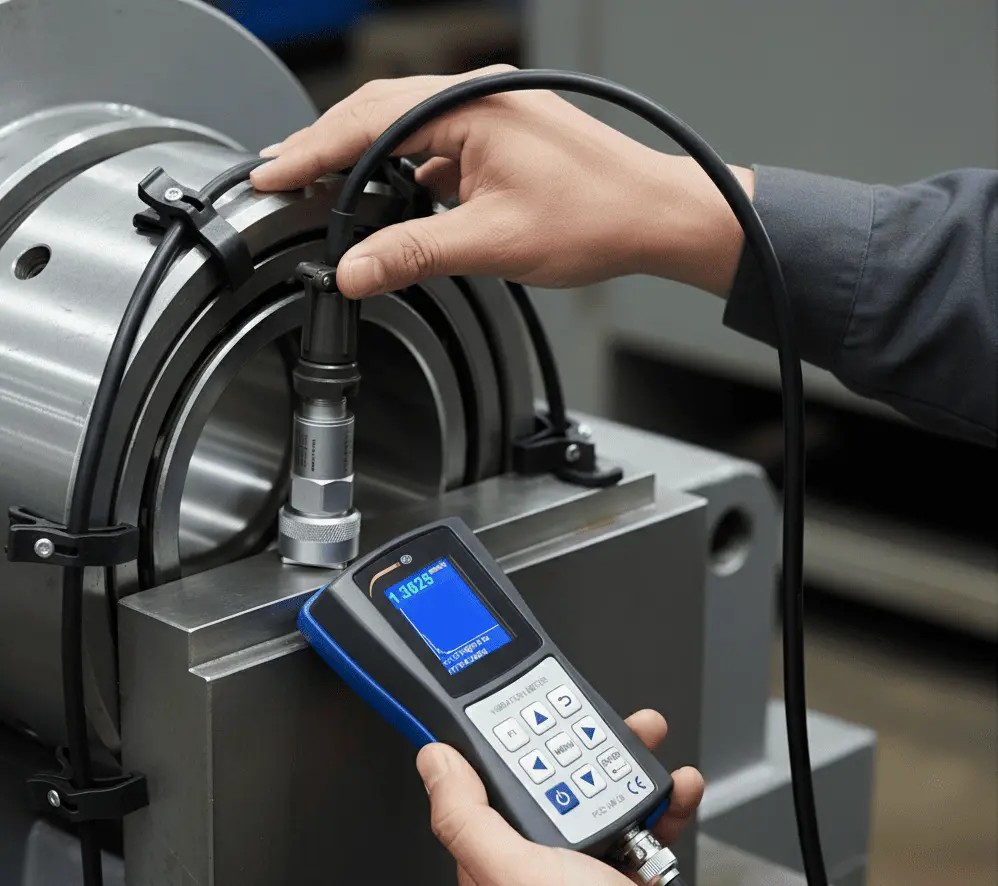 PCE-VM 20 accelerometer – sensor percepatan/getaran presisi untuk monitoring kondisi mesin industri.