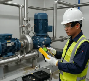 Akselerometer PCE-VM 5000—vibrometer industri untuk pemeliharaan prediktif