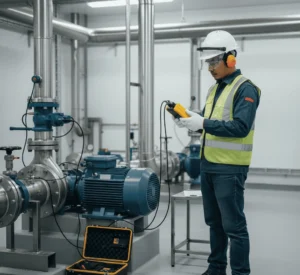 PCE-VM 5000 dengan sertifikat kalibrasi ISO (ICA) untuk akurasi terverifikasi