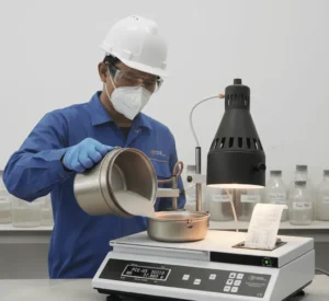 Absolute Moisture Meter PCE-UX 3031D-ICA dengan Sertifikat Kalibrasi ISO untuk pengukuran kadar air absolut material gypsum, plester, dan semen di laboratorium