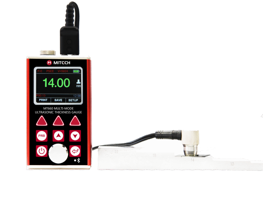 MT660 Multi-mode Ultrasonic Thickness Gauge - Alat ukur ketebalan ultrasonik portabel dengan layar LCD untuk inspeksi korosi