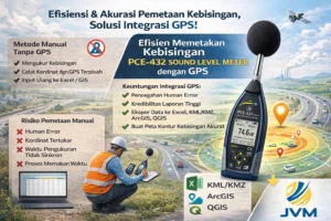 Sound level meter PCE-432 dengan GPS terintegrasi untuk pemetaan kebisingan dan proyek AMDAL