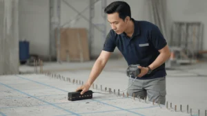 Alat Ukur Ketebalan Beton NOVOTEST NG 2020 Rebar Detector - Perangkat deteksi tulangan beton dengan layar digital dan probe.