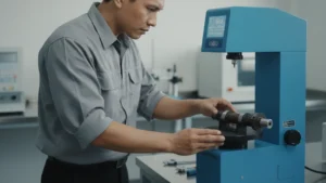 NOVOTEST TS-SR-C - Alat uji kekerasan portabel untuk analisis case depth pada camshaft.