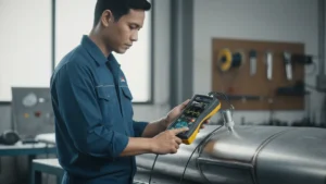 Alat Ukur Keretakan Ultrasonic Flaw Detector NOVOTEST UD2301 - perangkat deteksi cacat dengan layar dan kabel probe