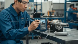 NOVOTEST TUD2 - alat uji kekerasan portabel UCI, digunakan untuk deteksi ferrite pada shaft transmisi.