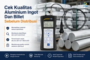 Alat conductivity tester PCE-COM 20 untuk mengecek kualitas aluminium ingot dan billet sebelum distribusi