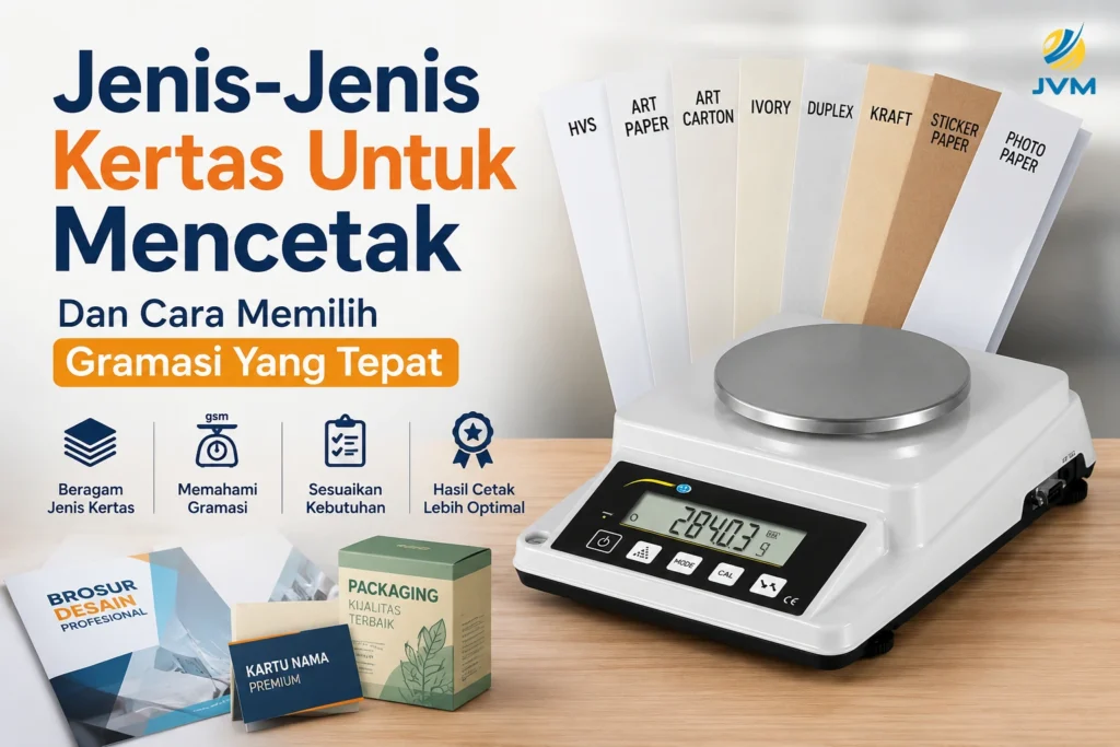 Jenis-jenis kertas untuk mencetak dengan paper scale untuk memilih gramasi kertas yang tepat