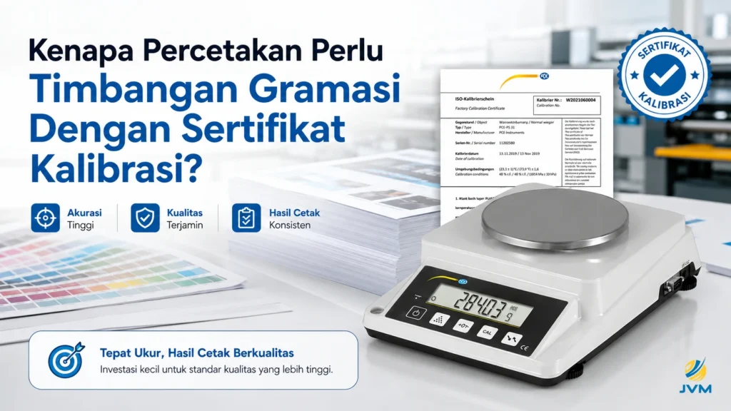 Timbangan gramasi PCE-DMS 310-ICA dengan sertifikat kalibrasi untuk QC kertas percetakan