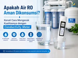 Conductivity meter digital PCE-PWT 10 untuk mengukur kualitas air RO dan air murni.