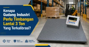 Timbangan lantai 3 ton terkalibrasi untuk penimbangan barang berat di gudang industri