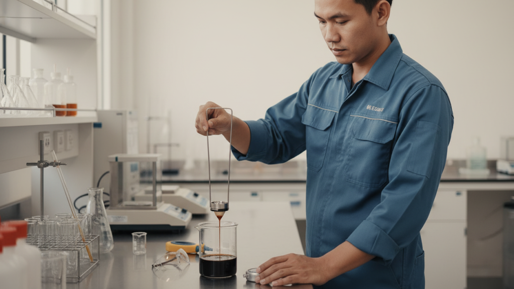 Viscosity Flow Cup NOVOTEST VZ-246P - alat presisi pemantau viskositas crude oil real-time untuk predictive maintenance.