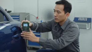 NOVOTEST TP-2020 BT - alat ukur ketebalan lapisan non-destruktif dengan layar digital dan probe untuk inspeksi cat