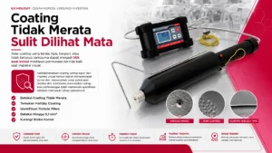 deteksi lapisan cat tidak merata dengan alat ukur Holiday NOVOTEST SPARK-1