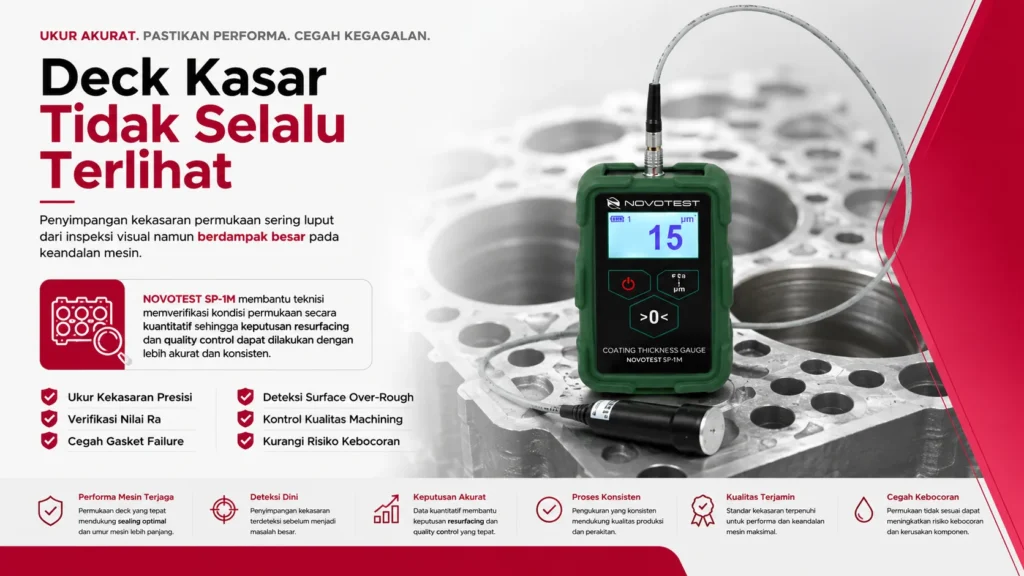 deteksi tingkat kekasaran head deck menggunakan NOVOTEST SP-1M