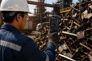 Klaim penawaran image(22).png Teks yang ditempel (1)(14).txt Dokumen judul artikel "Besi Tua Radioaktif Bisa Bikin Pabrik Baja Bangkrut, Ini Solusinya!" dari artikel diatas buatkan feature image untuk artikelnya, gambar productnya pake gambar yang aku kirim, jangan kebanyakan teksnya Gambar yang dibuat: Pemeriksaan radiasi di tempat pengolahan besi Edit Feature image menampilkan detektor radiasi di area scrap yard pabrik baja. You could try: Perbesar produk dan kurangi elemen latar. Ubah menjadi ilustrasi 3D bergaya isometrik. Tambahkan teks “Besi Tua Radioaktif?” minimalis. Gambar yang dibuat: Pekerja memeriksa logam bekas di tempat daur ulang Edit Teknisi memindai tumpukan besi scrap menggunakan detektor radiasi portabel. You could try: Besarkan produk agar lebih menonjol. Ubah menjadi gaya ilustrasi sinematik realistis. Tambahkan ruang kosong untuk judul artikel. cvjvm_logo(1).jpeg buatkan gambar baju orangnya di lengan kanannya ada logo jvm kecil Gambar yang dibuat: Pemeriksaan radiasi di tempat pelelangan besi tua Edit Teknisi memindai besi scrap dengan logo JVM kecil di lengan kanan. You could try: Kecilkan logo JVM agar lebih natural. Buat versi banner website 16:9. Tambahkan ruang kosong untuk headline. buatkan alt text, caption, dan deskripsi gambarnya Alt Text Teknisi pabrik memindai tumpukan besi scrap menggunakan detektor radiasi portabel PCE-RAM 7 di area peleburan baja, dengan logo JVM pada lengan kanan seragam sebagai ilustrasi proses inspeksi material sebelum produksi. Caption Pemeriksaan radiasi pada besi scrap menggunakan PCE-RAM 7 membantu mencegah material radioaktif masuk ke proses peleburan dan mengurangi risiko kerugian besar bagi pabrik baja. Deskripsi Gambar Ilustrasi memperlihatkan seorang teknisi industri mengenakan alat pelindung diri sedang melakukan inspeksi tumpukan besi scrap menggunakan detektor radiasi portabel PCE-RAM 7. Teknisi memakai seragam kerja berwarna biru dengan logo JVM kecil di lengan kanan, sementara latar belakang menampilkan area scrapyard dan fasilitas pabrik baja. Gambar ini menggambarkan pentingnya deteksi dini radiasi pada material besi bekas untuk mencegah kontaminasi radioaktif, downtime produksi, serta kerugian operasional di industri peleburan baja. Teknisi industri memeriksa tumpukan besi scrap menggunakan detektor radiasi portabel PCE-RAM 7 di area pabrik baja untuk mendeteksi potensi kontaminasi radioaktif.