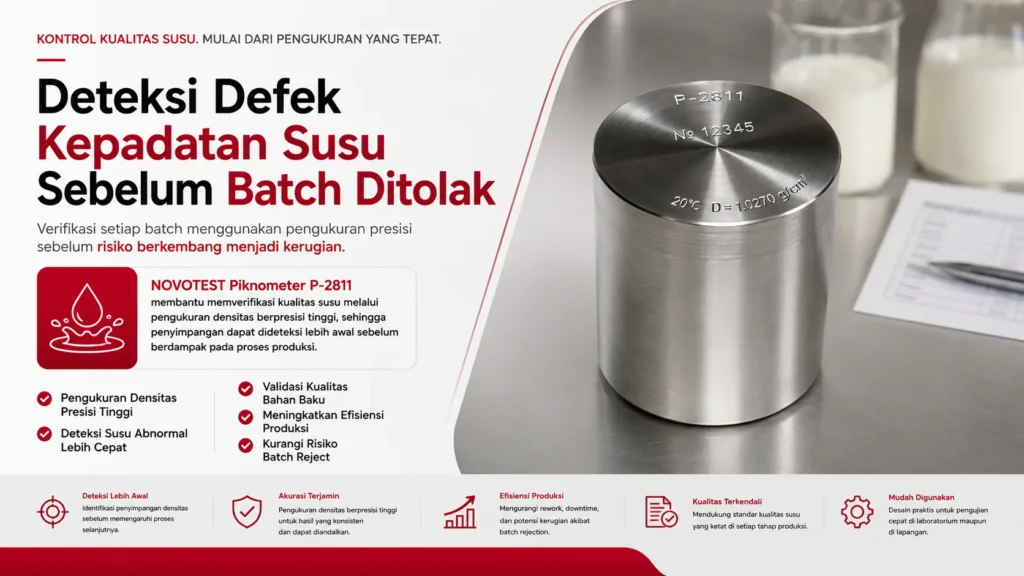 pengukuran kepadatan susu menggunakan NOVOTEST Piknometer P-2811
