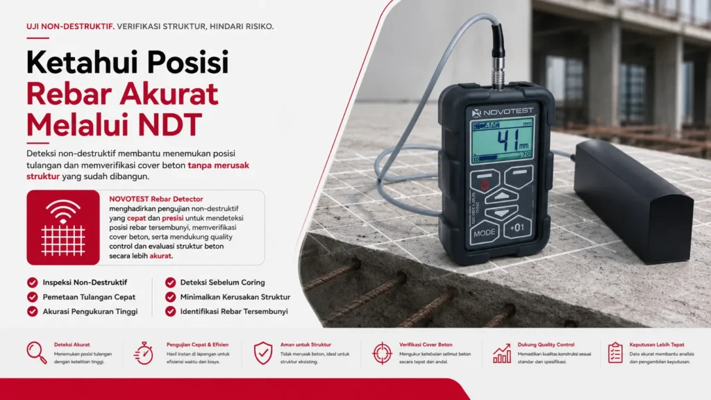 DETEKSI POSISI REBAR DENGAN METODE NDT MENGGUNAKAN ALAT UKUR NOVOTEST REBAR DETECTOR