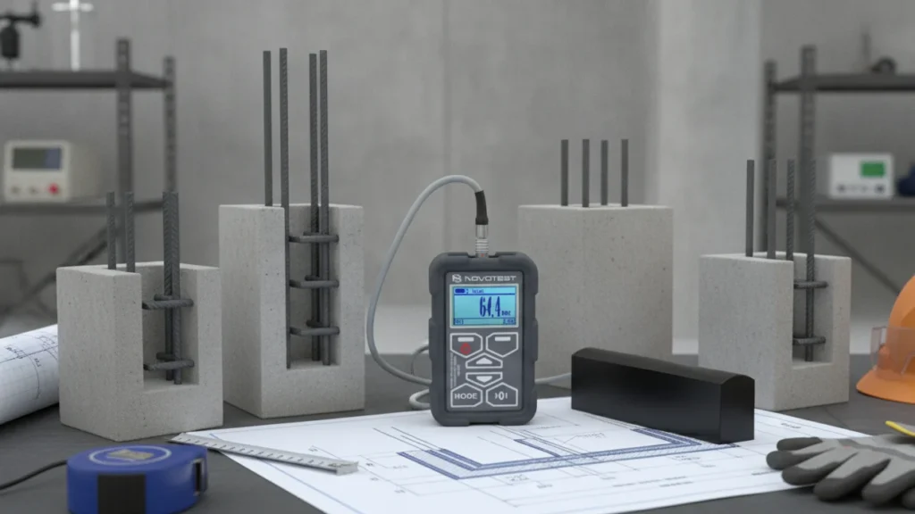 Deteksi Selimut Beton Akurat menggunakan novotest rebar detector