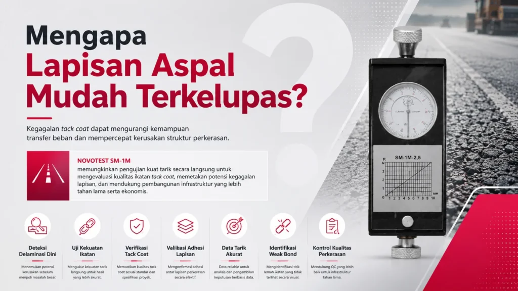 ukur daya lekat Kekuatan Lapisan aspal dengan Alat NOVOTEST SM-1M