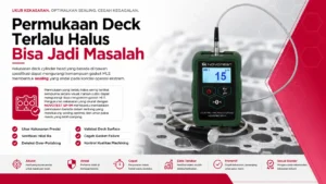 Ukur tingkat kekasaran pada permukaan deck cylinder head menggunakan Gauge NOVOTEST SP-1M