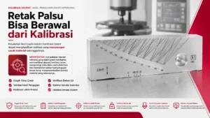 cari tahu penyebab munculnya indikasi retak palsu dan cara verifikasi kalibrasi dengan blok uji novotest so1