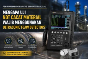 Ultrasonic Flaw Detector PCE-UFD 50 untuk inspeksi NDT cacat material dan pengujian integritas struktur logam pada sambungan las pipa industri.