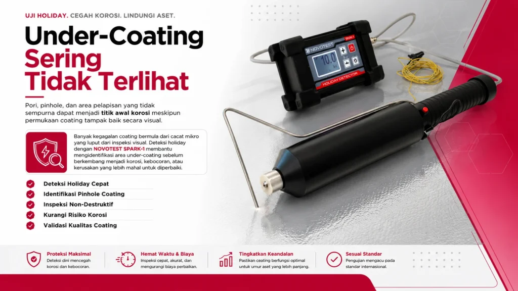 cegah terjdinya cat mengelupas dari substrat(under-coating) dengan pulse holiday NOVOTEST SPARK‑1