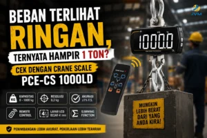 Crane Scale PCE-CS 1000LD untuk mengecek berat beban gantung hingga 1 ton di area industri.