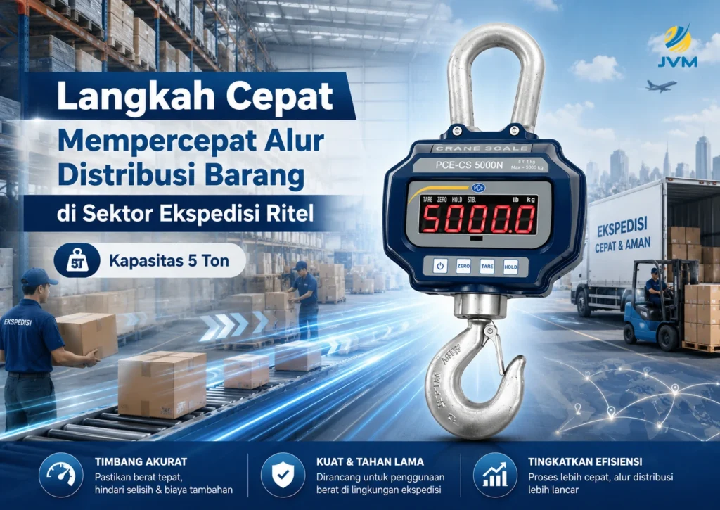 Crane Scale PCE-CS 5000N kapasitas 5 ton untuk mempercepat distribusi barang di gudang ekspedisi ritel