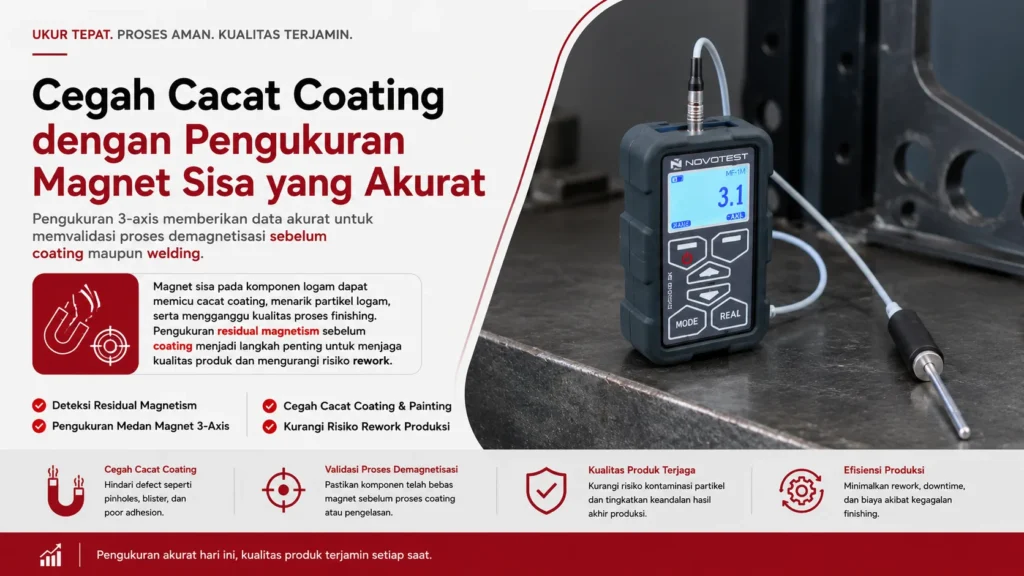 Deteksi Residual Magnetism Secara Akurat menggunakan NOVOTEST MF-1M untuk mencegah cacat coating