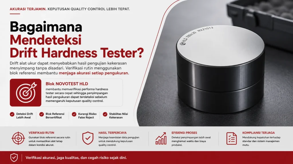 cara deteksi drift pada hardness tester verifikasi dengan Blok NOVOTEST HLD